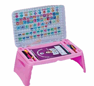 Pink- Portable Folding Table Bag Cum Desk